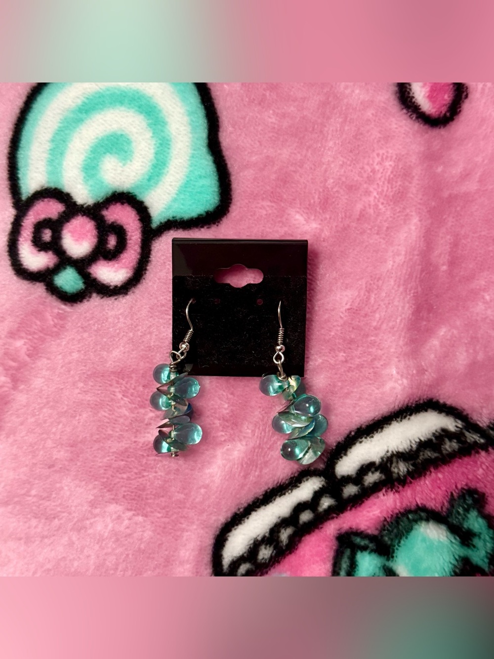 Y2K Aqua Jelly Bead Drop Earrings